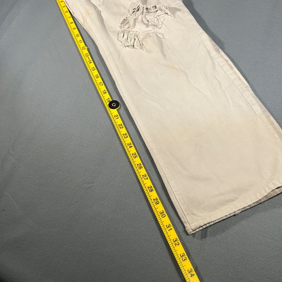 Pacsun Women's 90s Boyfriend Distressed Jeans High Rise Straight Leg Ripped FLAW - Picture 3 of 6